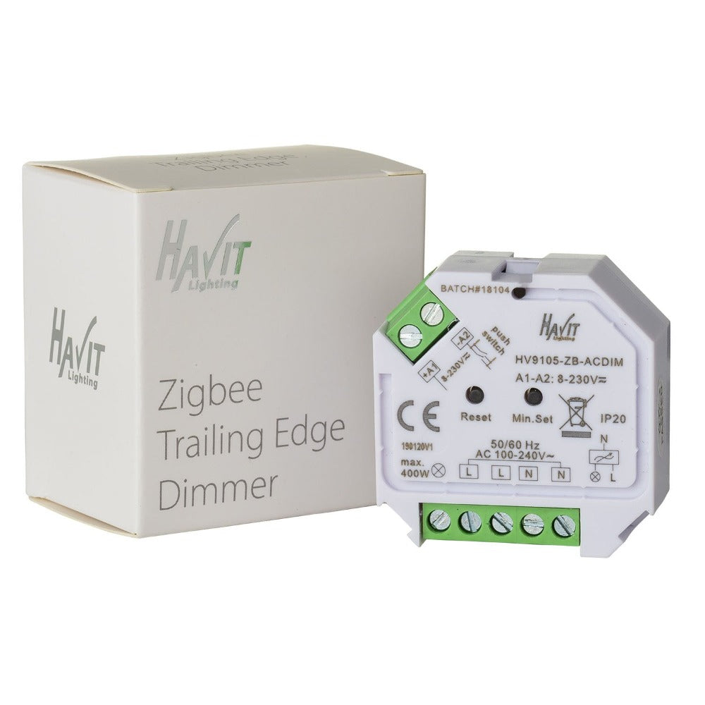 Zigbee Trailing Edge Dimmer White - HV9105-ZB-ACDIM
