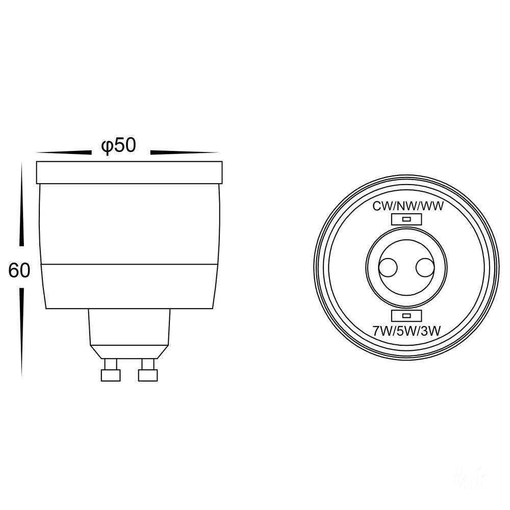 Buy LED Globes Australia 9in1 GU10 240V LED Globe Silver 3CCT - HV9506D