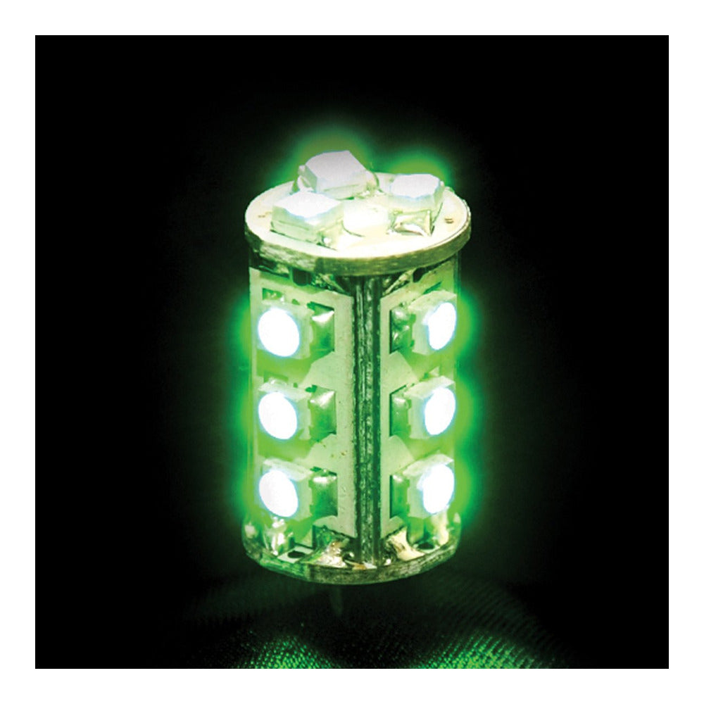 Bi Pin 12V G4-DC 1.4W LED Globe Green 4CCT - HV9527