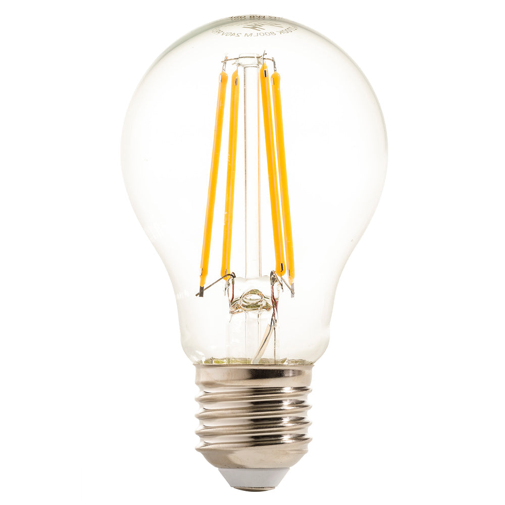 Buy LED Filament Globes Australia LED A60 Filament Globes ES 240V 8W Clear Glass 5500K - HV9569C