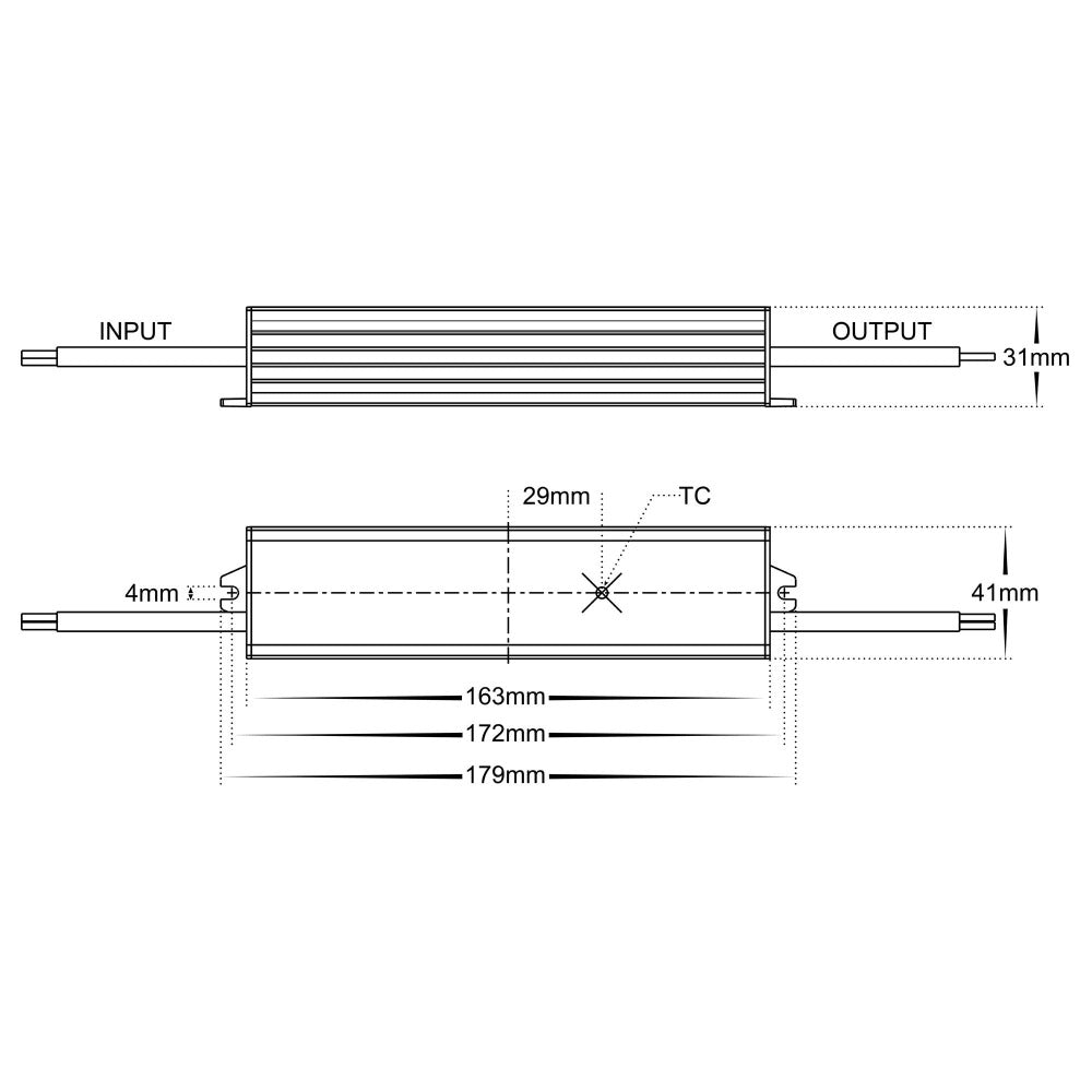 LED Driver 60W 24V DC W41mmm  Weatherproof Silver - HV9653-24V