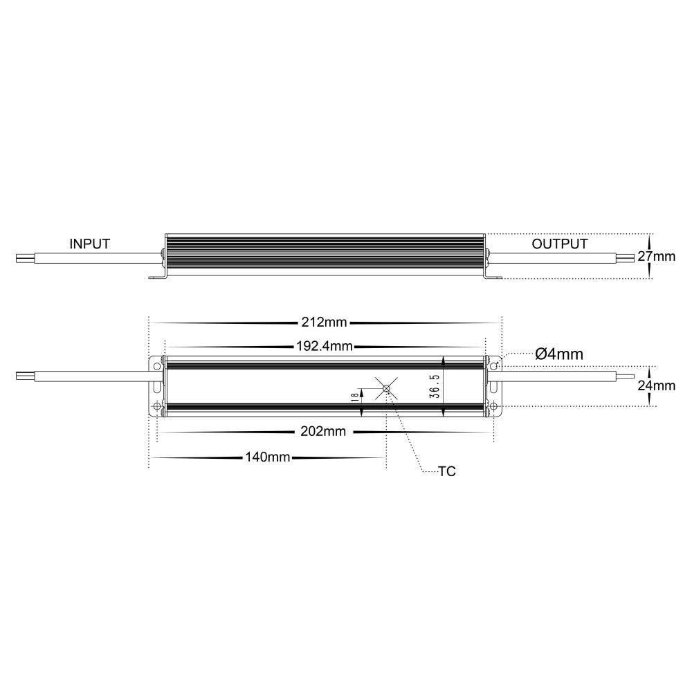 LED Driver 30W 12V DC W24mm Weatherproof Silver - HV9658-12V30W