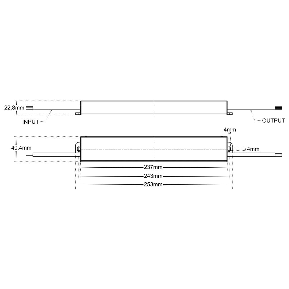 LED Driver 60W 24V DC W40mm Weatherproof Silver - HV9658-24V60WS