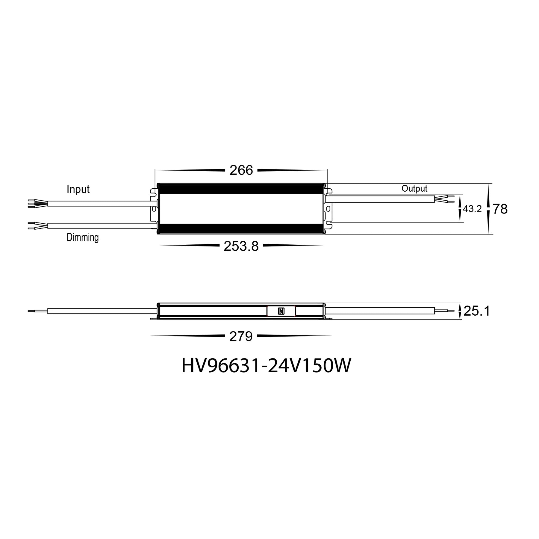 Buy LED Drivers Australia Triac Dimmable Indoor LED Driver 24V DC 150W Grey Aluminium / Dali - HV96631-24V150W
