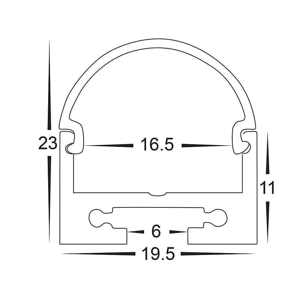 Buy Strip Light Profiles Australia Profile With Rounded Diffuser 3M Silver - HV9690-2119-3M