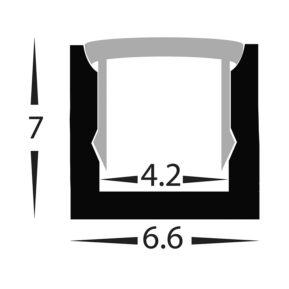 Buy Strip Light Profiles Australia Strip LED Profile H7mm L3m Silver Aluminium - HV9693-0607-3M