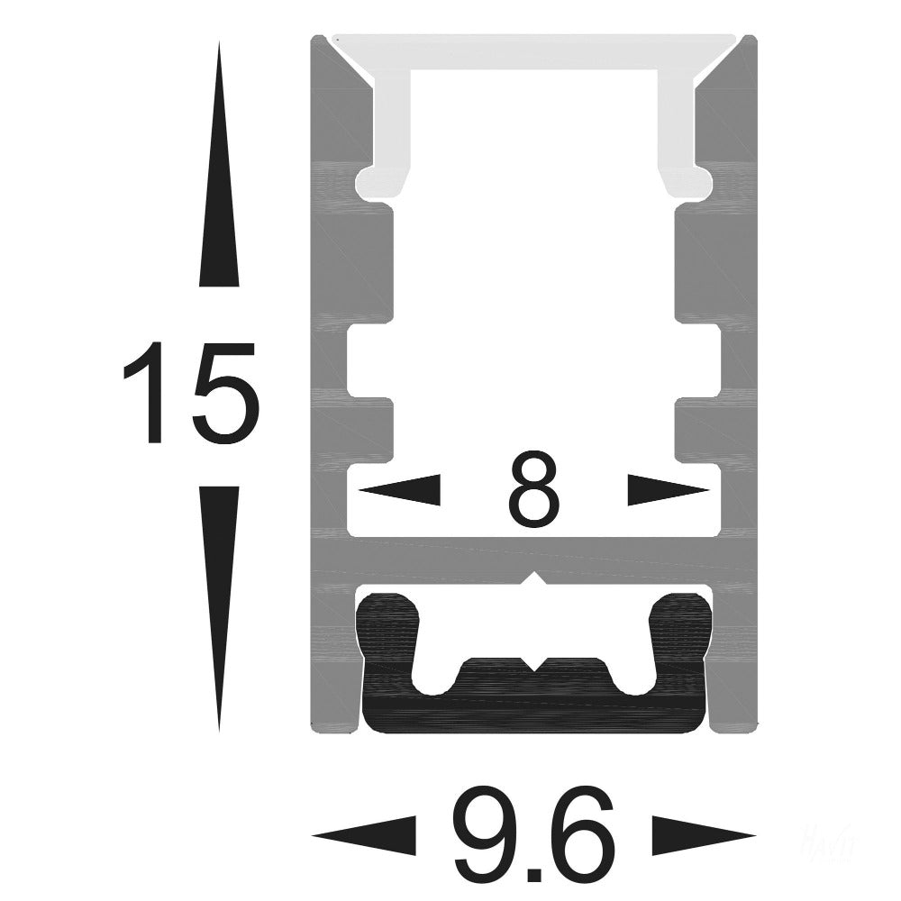 Buy Strip Light Profiles Australia Shallow Square Profile W9mm 3M Silver - HV9693-0915-3M
