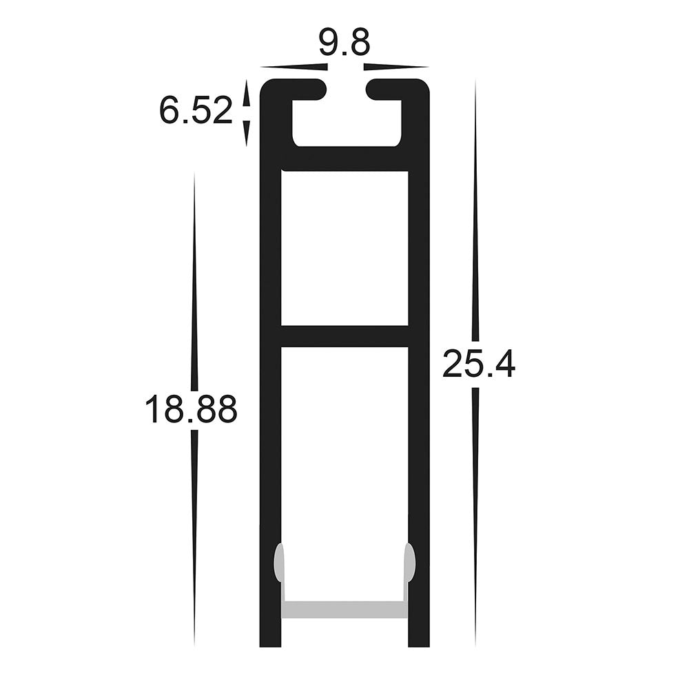 Buy Strip Light Profiles Australia LED Strip Profile H25mm L1m Black Aluminium - HV9693-1045-BLK