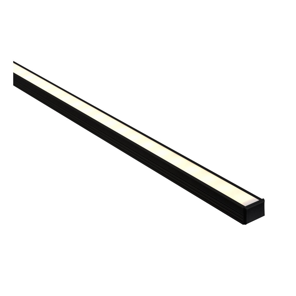 Surface Mounted Square LED Profile With Standard 3 Metre Black - HV9693-1612-BLK-3M