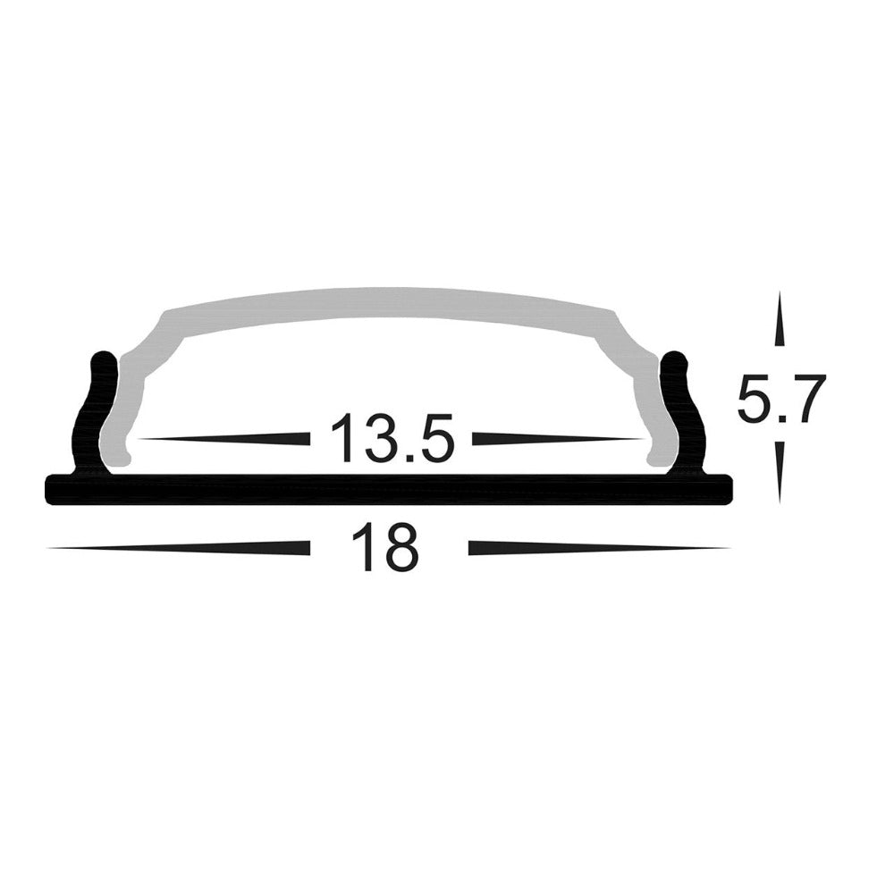 Buy Strip Light Profiles Australia Shallow Square Bendable Profile with Standard Diffuser 3 Metre Silver- HV9693-1806-3M