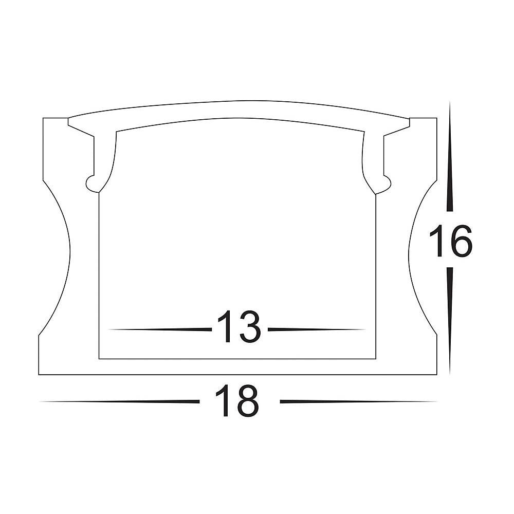 Strip Light Deep Square Profile L3000mm With Standard Diffuser Black - HV9693-1815-BLK-3M