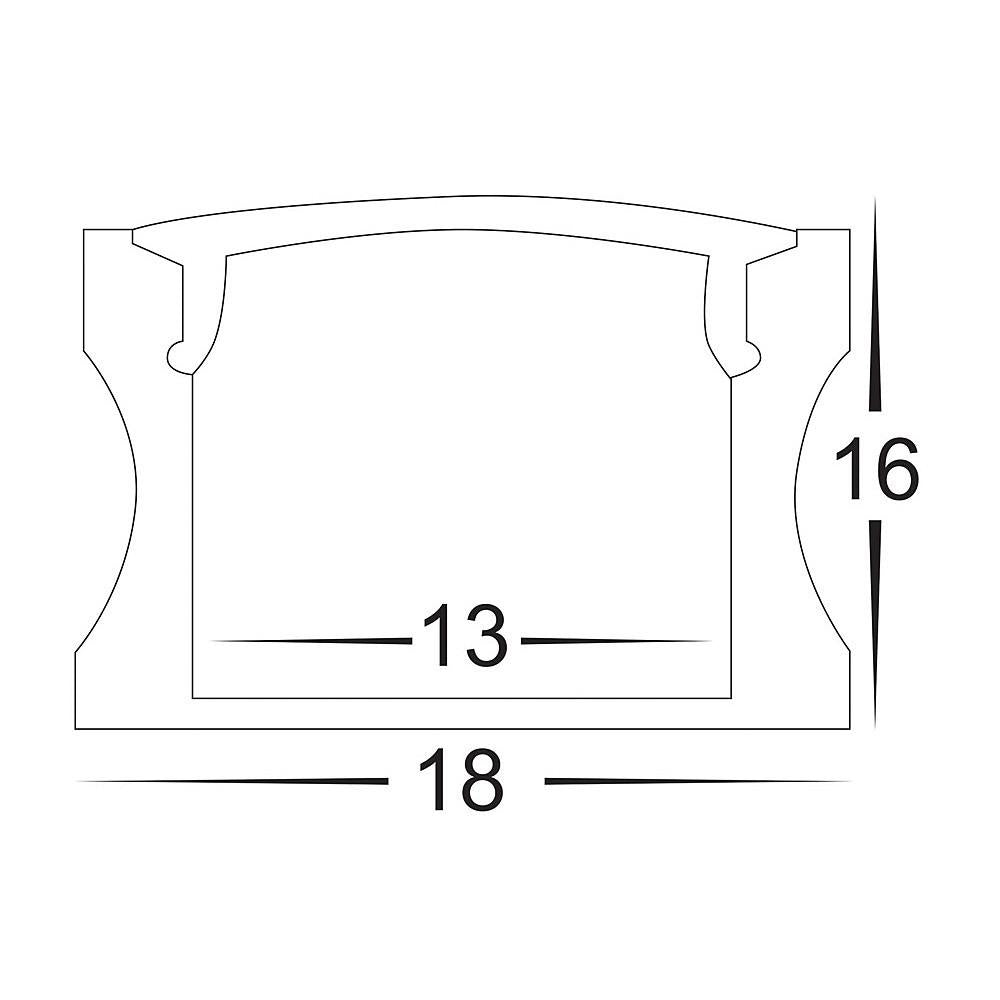 Buy Strip Light Profiles Australia Strip Light Deep Square Profile with Standard Diffuser Black - HV9693-1815-BLK