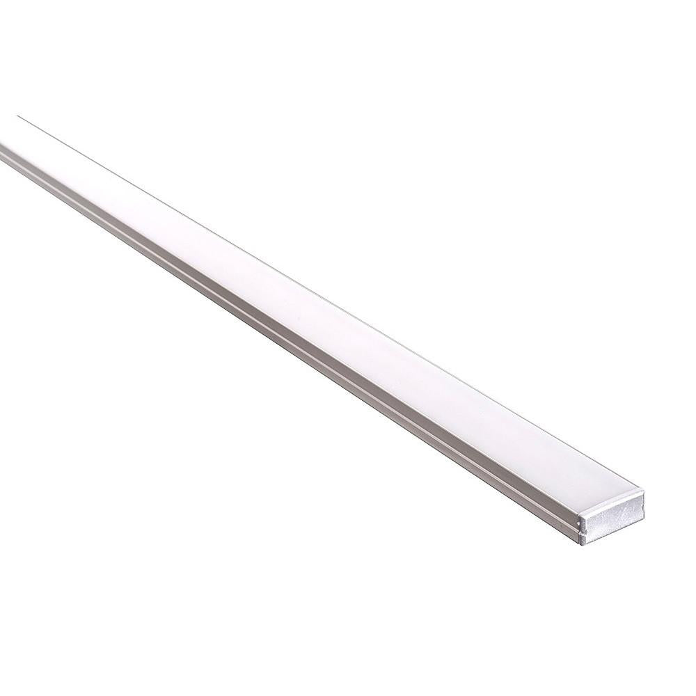 Strip Light Shallow Square Profile W23mm With Standard Diffuser Silver 3 Metre - HV9693-2310-3M