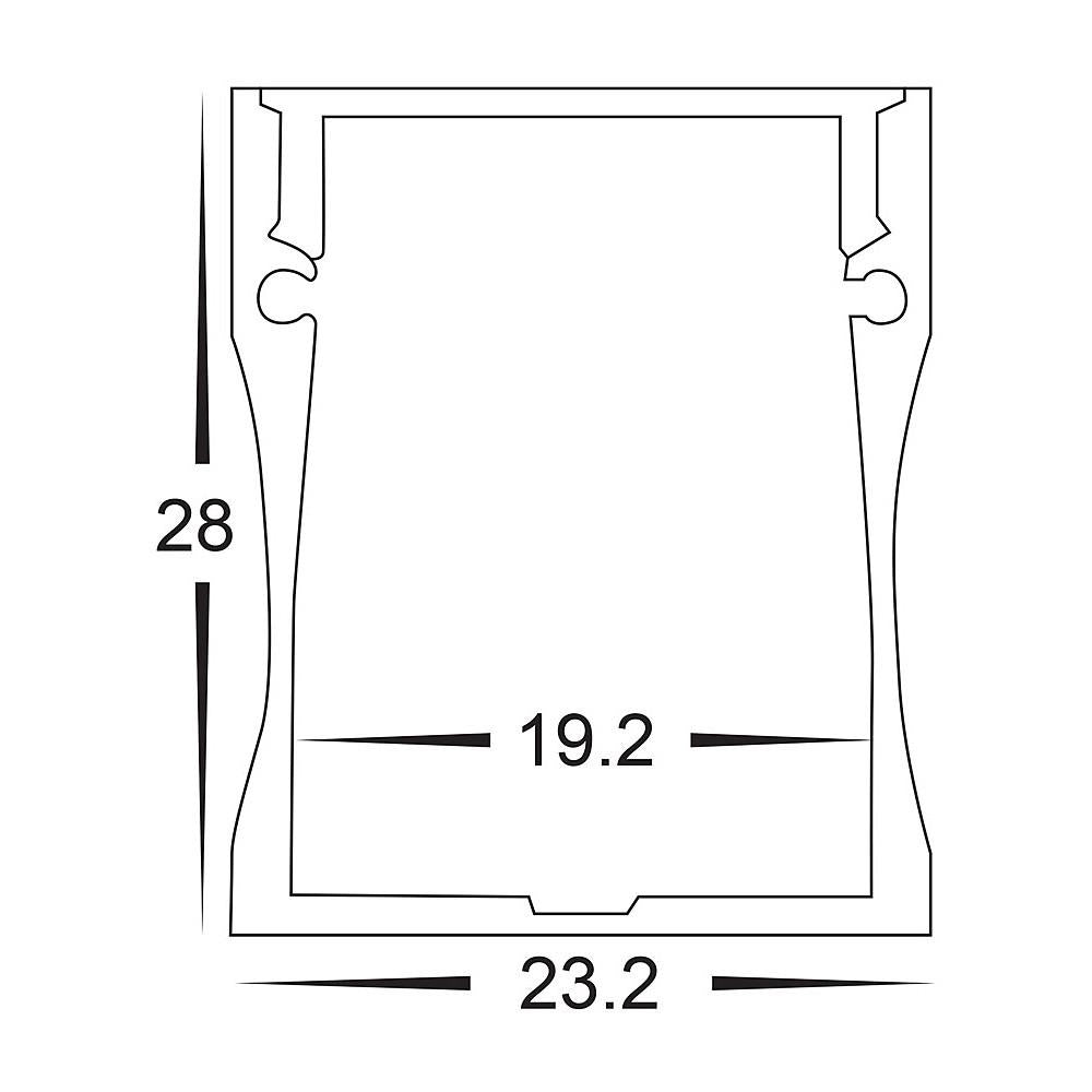 Buy Strip Light Profiles Australia Strip Light Shallow Square Profile W23mm With Standard Diffuser Silver - HV9693-2320