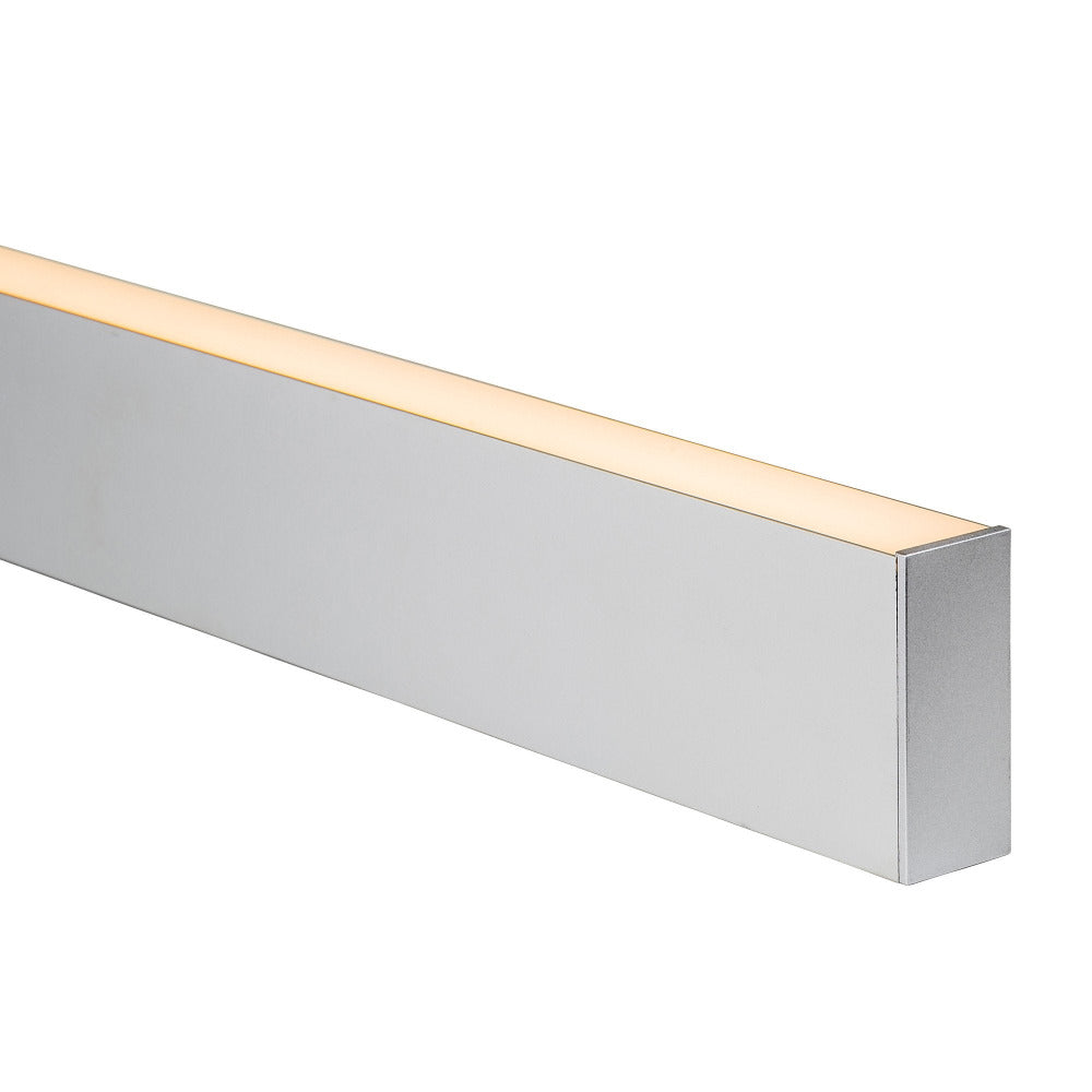 Buy Strip Light Profiles Australia Strip Light Deep Square Profile W38mm With Standard Diffuser Silver - HV9693-3890
