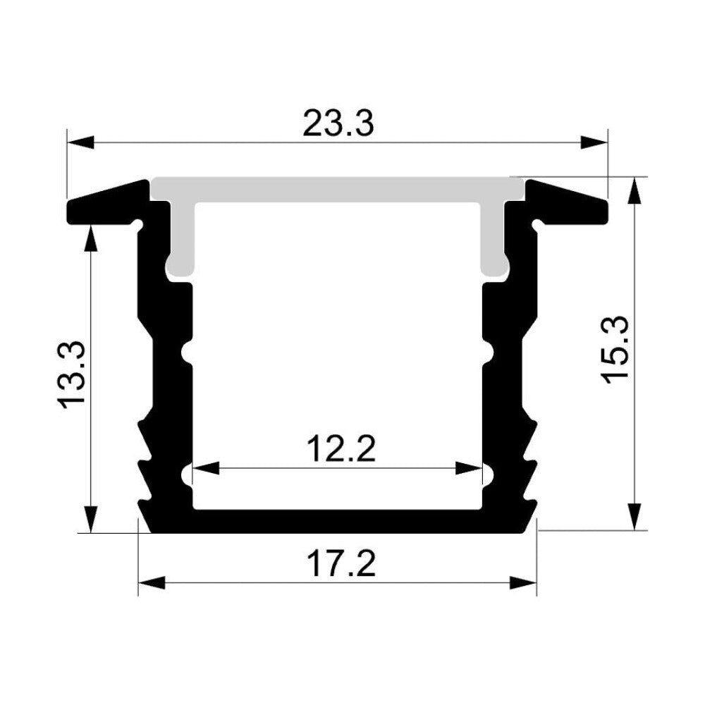 Buy Strip Light Profiles Australia Deep Square Winged Profile 2M Silver - HV9699-2315-2M