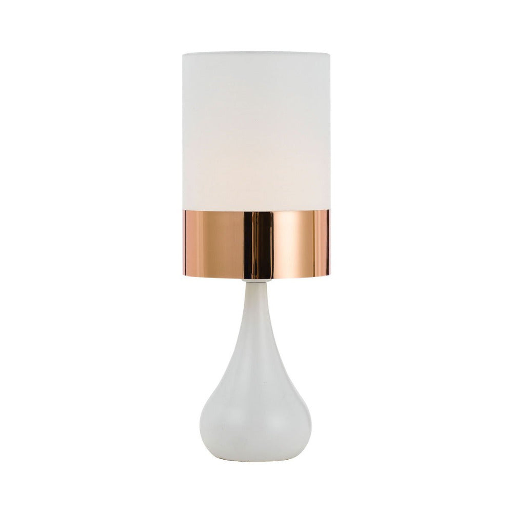 Buy Table Lamps Australia Akira 1 Light Table Lamp 150mm White, Copper - AKIRA TL-WH+CP