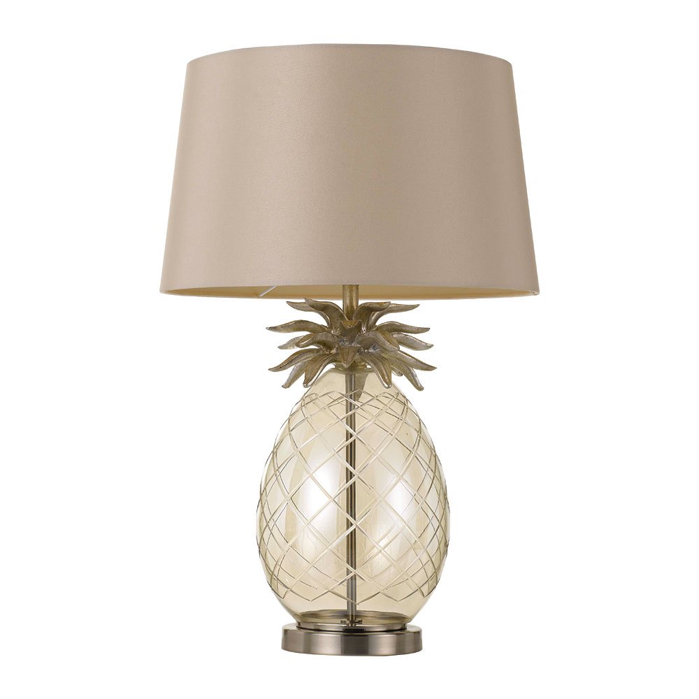 Buy Table Lamps Australia Ananas 1 Light Table Lamp 380mm Champagne, White - ANANAS TL-CHM