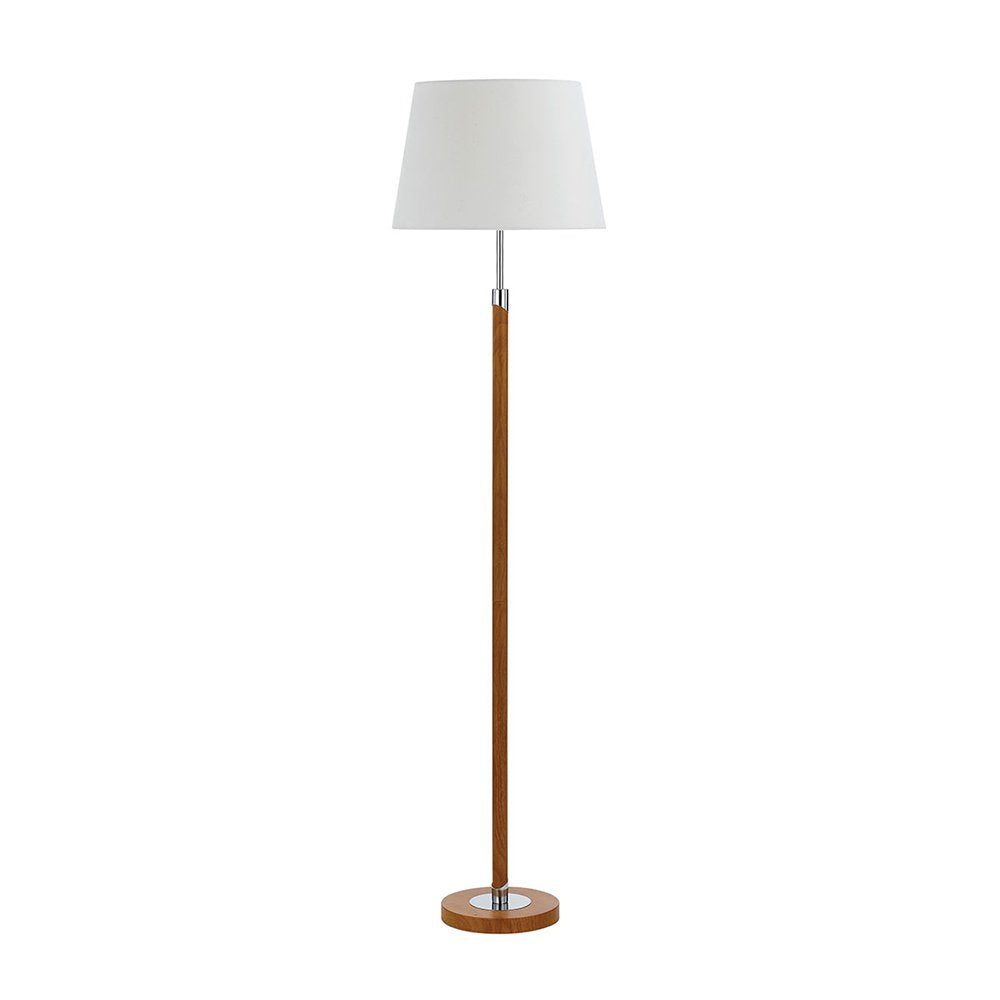 Belmore 1 Light Floor Lamp Teak, White - BELMORE FL-TK