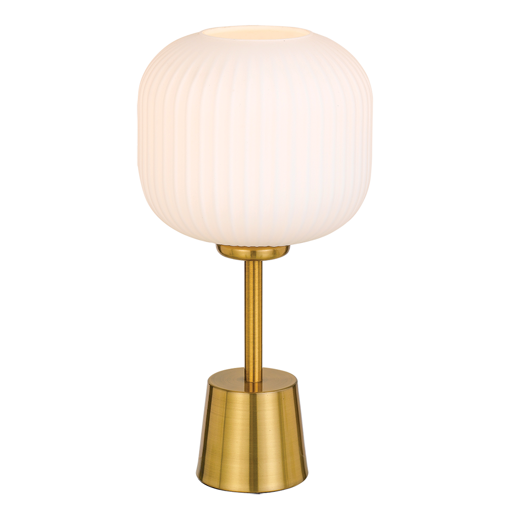 Buy Table Lamps Australia Bobo 1 Light Table Lamp 200mm Antique Gold, Opal Matt - BOBO TL-AG+OP