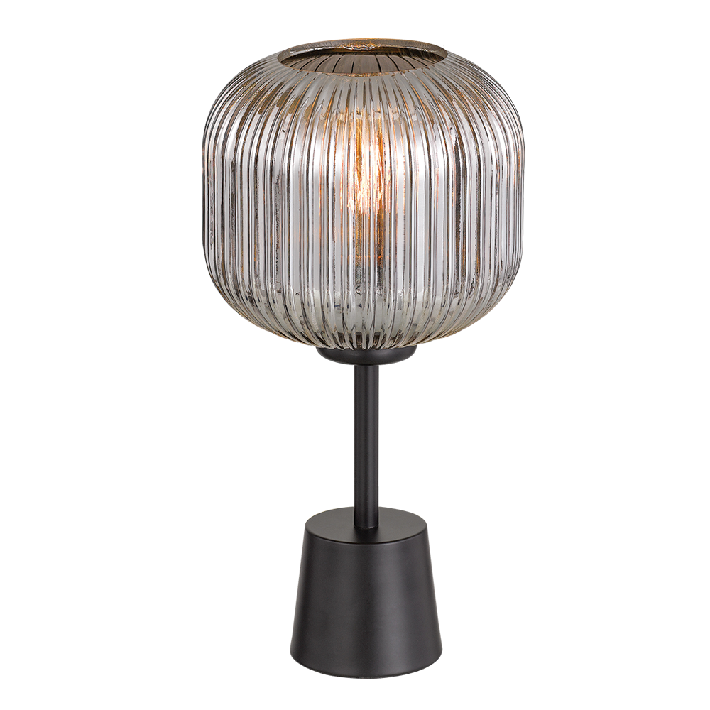 Buy Table Lamps Australia Bobo 1 Light Table Lamp 200mm Black, Smoke - BOBO TL-BK+SM
