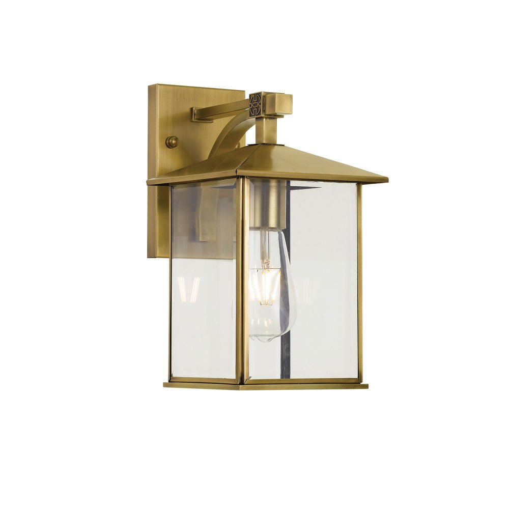 Buy Outdoor Wall Lanterns Australia Coby 1 Light Wall Light 150mm IP44 Brass, Clear - COBY EX15-BRS