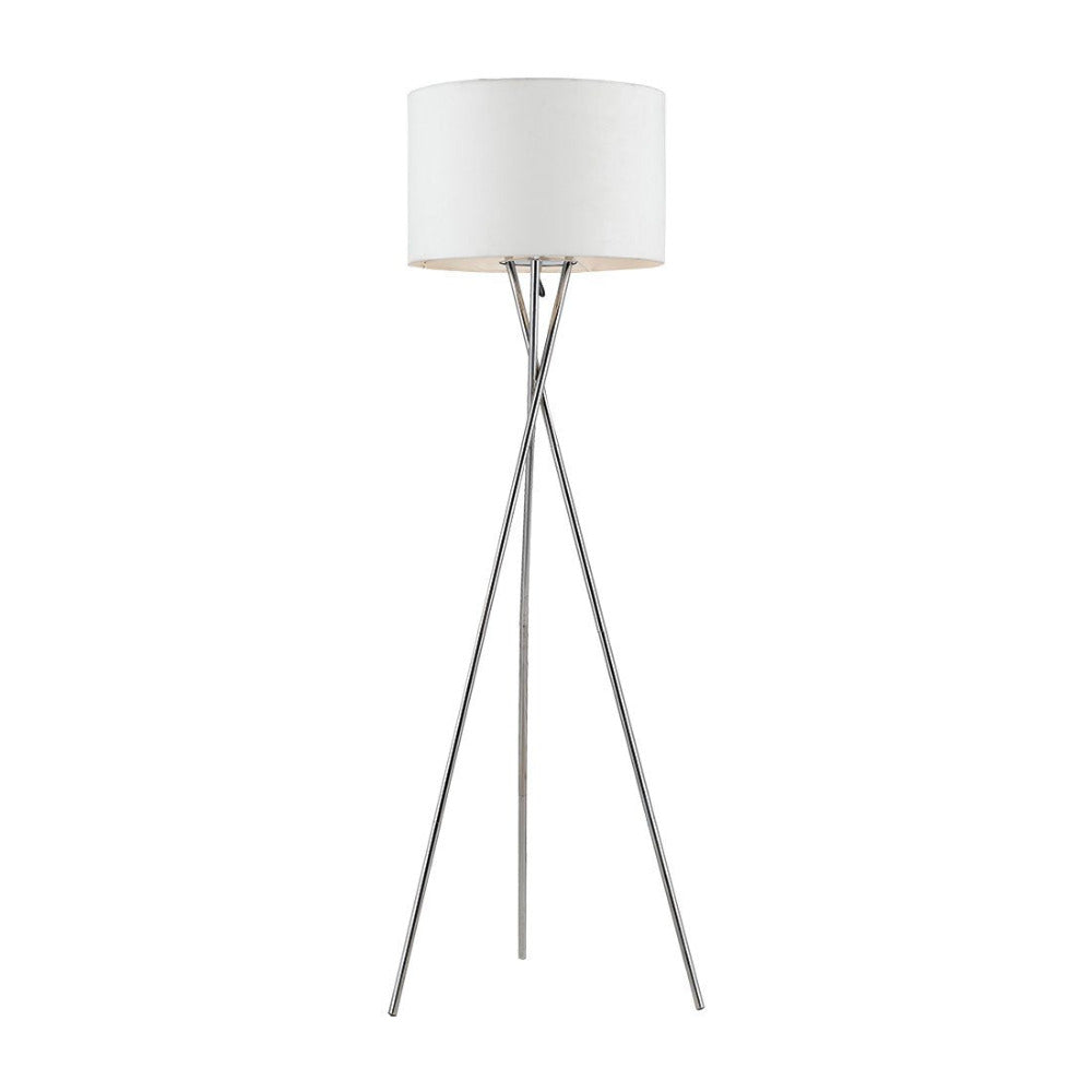 Denise 1 Light Floor Lamp Chrome & White - DENISE FL-CH+WH