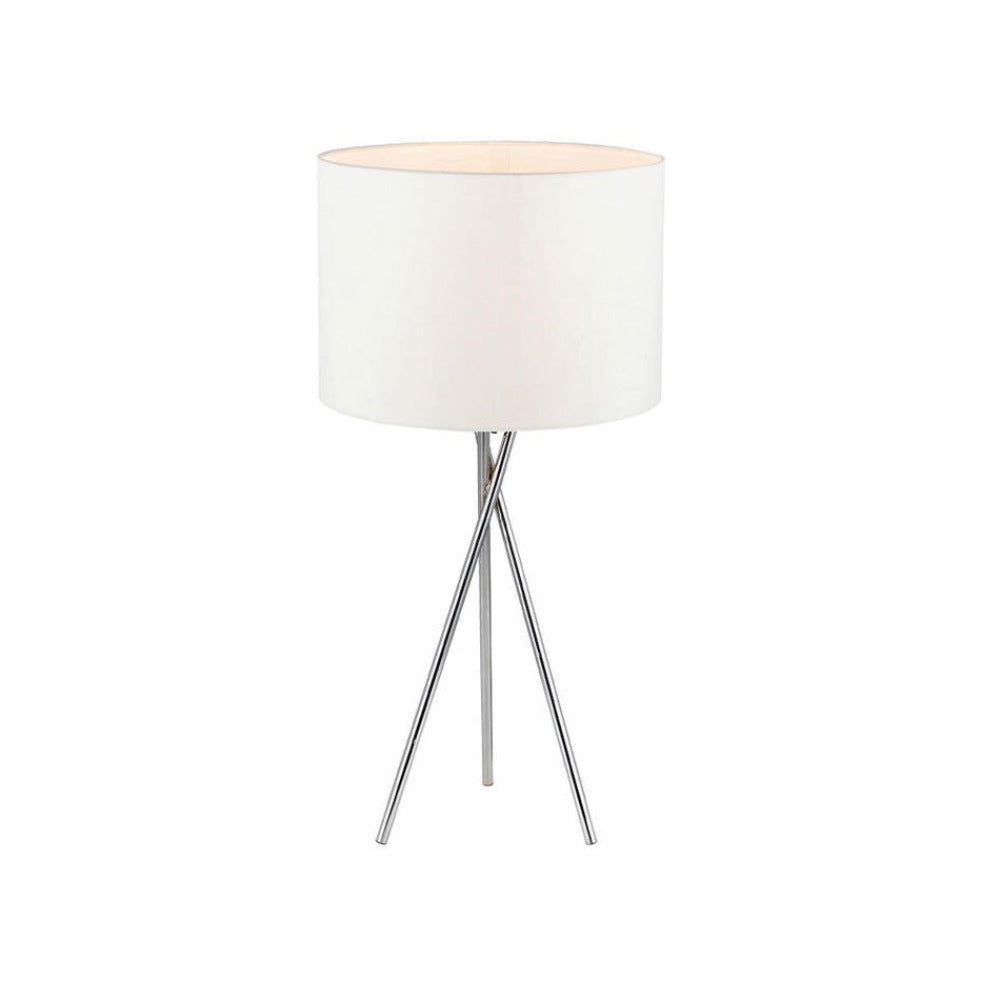 Denise 1 Light Table Lamp Chrome & White - DENISE TL-CH+WH