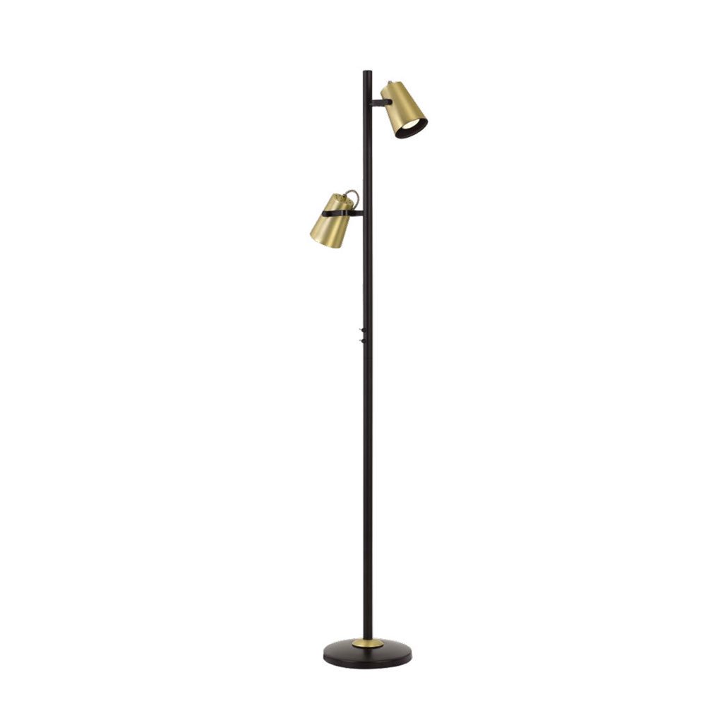 Buy Floor Lamps Australia Deny 2 Light Floor Lamp Black, Brass Matt - DENY FL-BK