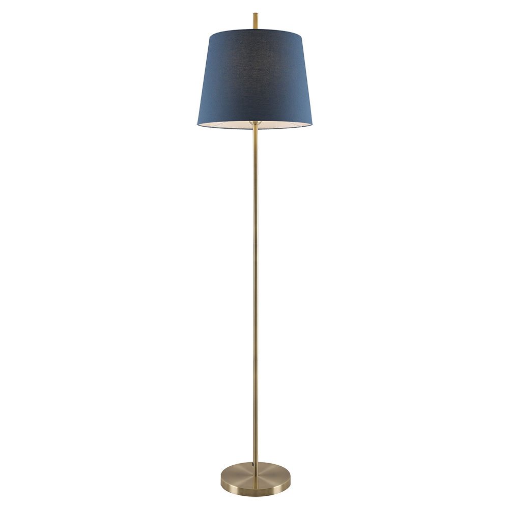 Dior 1 Light Floor Lamp Antique Brass & Blue - DIOR FL-BLAB