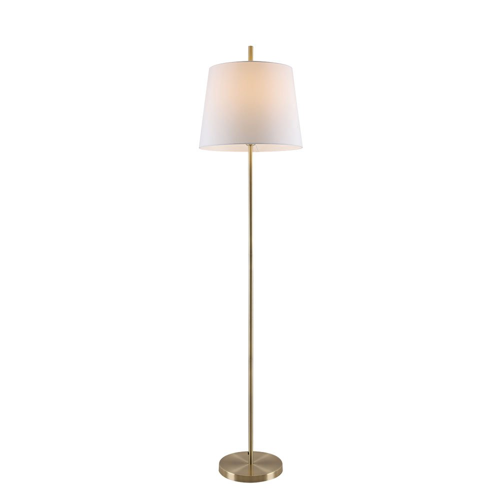 Dior 1 Light Floor Lamp Antique Brass & White - DIOR FL-WHAB
