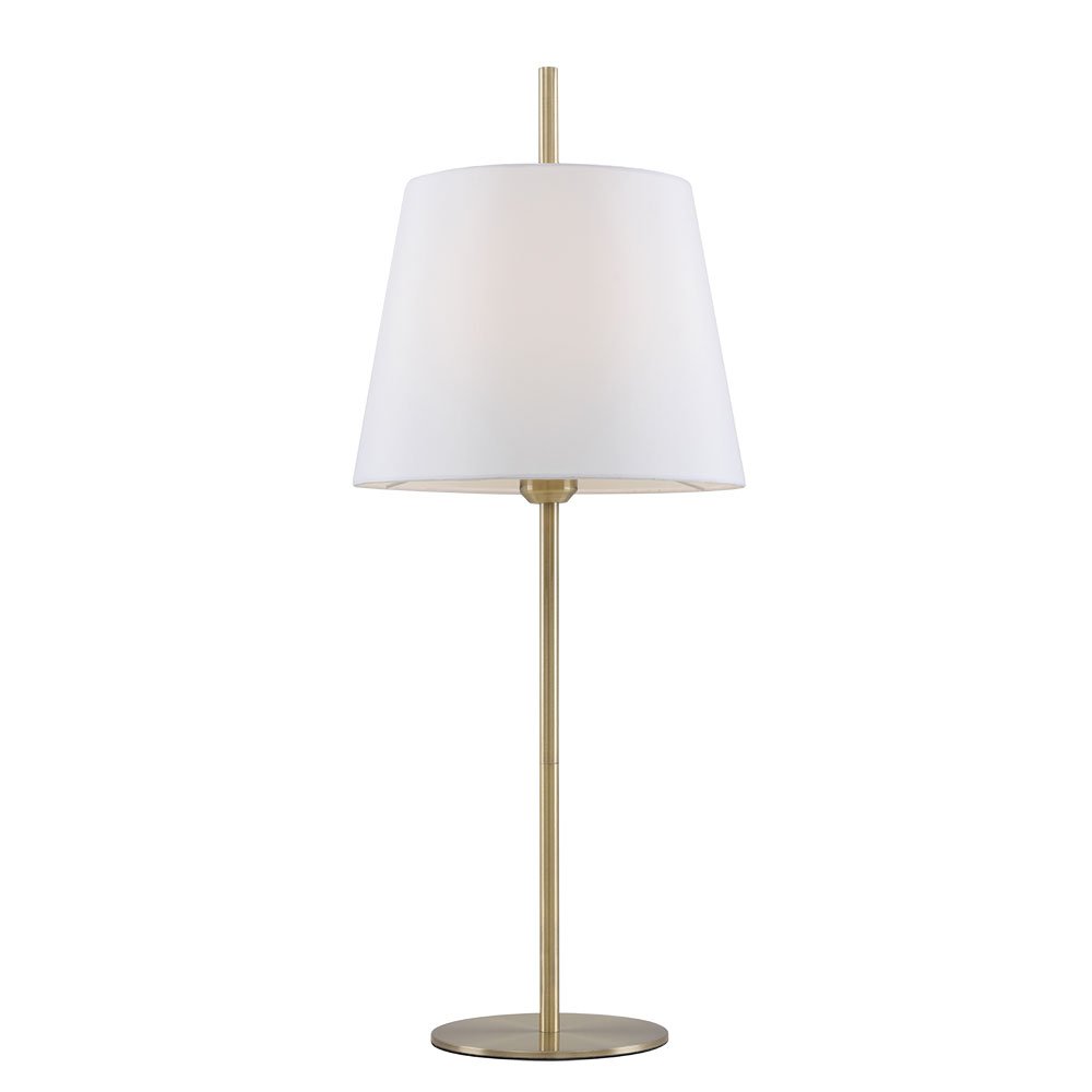 Dior 1 Light Table Lamp Antique Brass & White - DIOR TL-WHAB