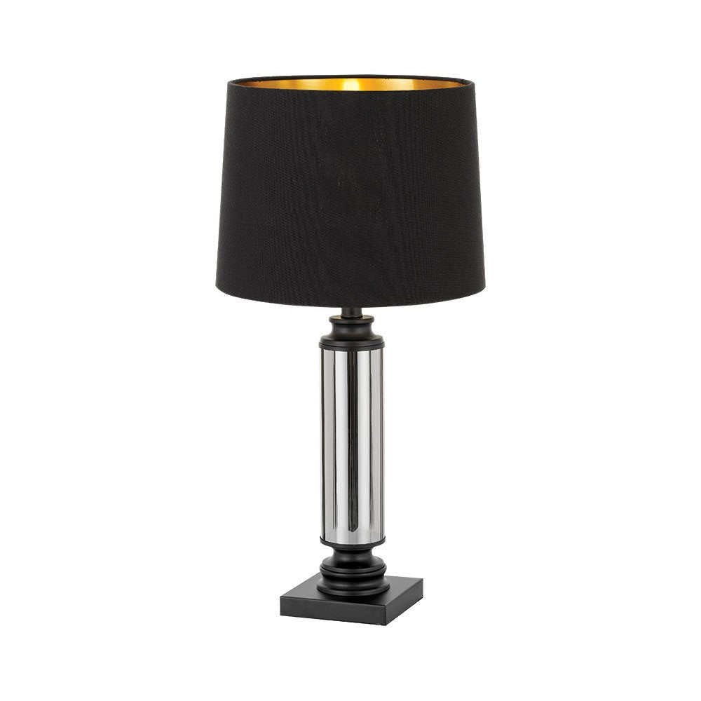 Buy Table Lamps Australia Dorcel 1 Light Table Lamp Black, Smoke & Black, Gold - DORCEL TL-BK+SM