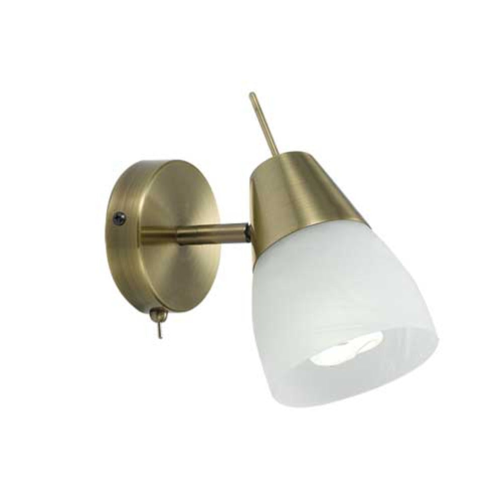 Gibson 1 Light Wall Light Antique Brass & White Marble - GIBSON WB-AB
