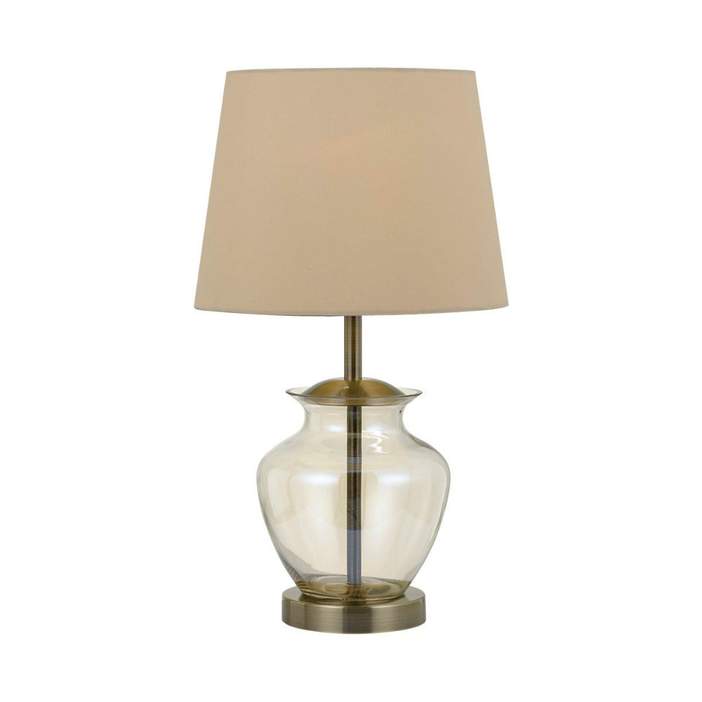 June 1 Light Table Lamp Antique Brass, Amber & Vanilla - JUNE TL-ABAMVN