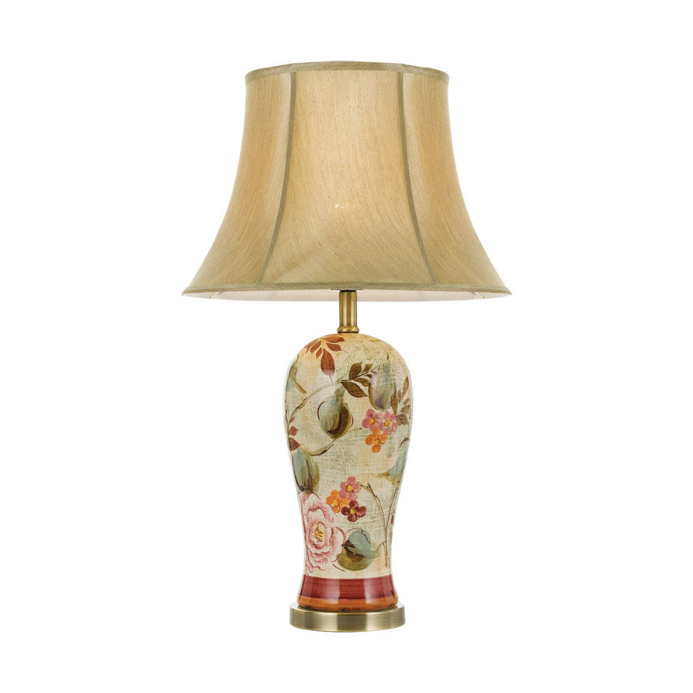 Lantau 1 Light Table Lamp Ceramic Flower & Gold - LANTAU TL-FLW+GD