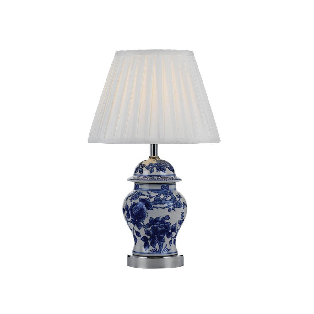 Buy Table Lamps Australia Ling 1 Light Table Lamp Blue & White - LING TL-BL+WH