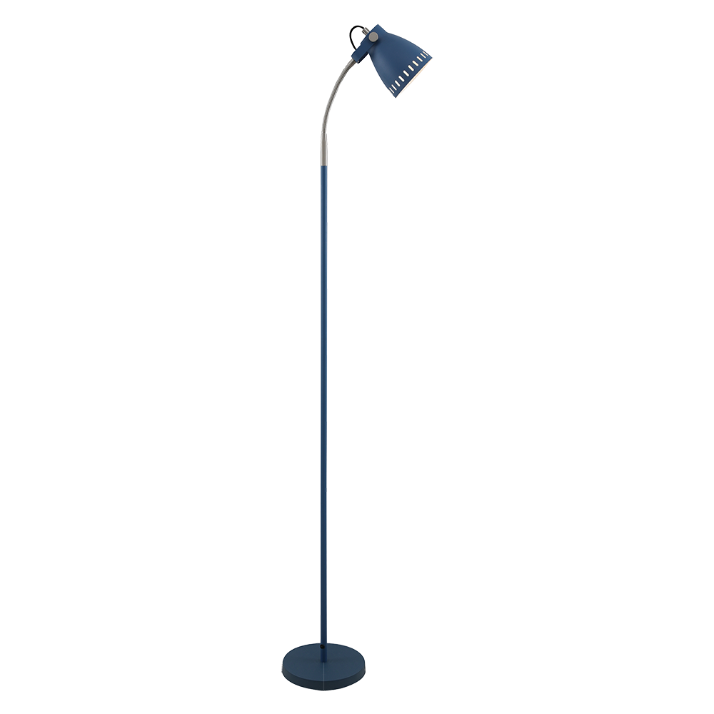 Nova 1 Light Floor Lamp Blue, Nickel - NOVA FL-BL