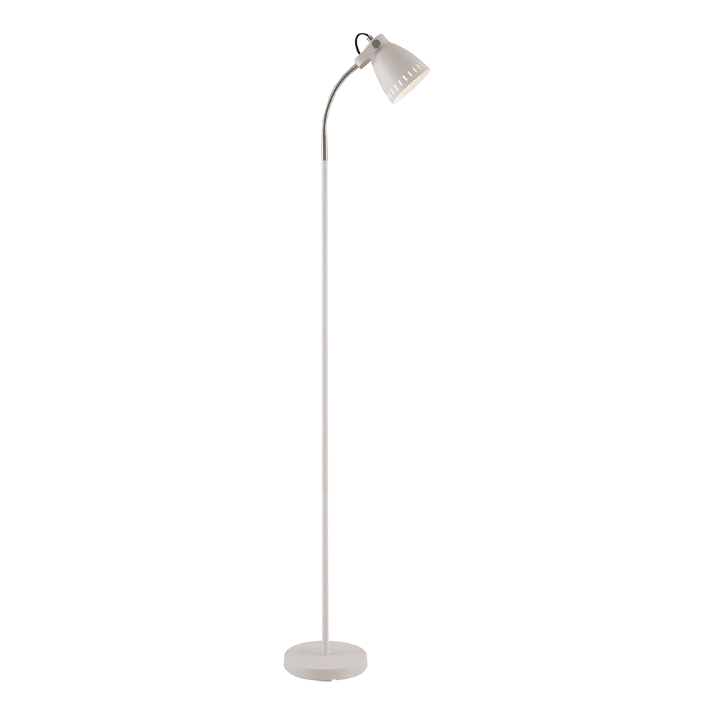 Nova 1 Light Floor Lamp White, Nickel - NOVA FL-WH