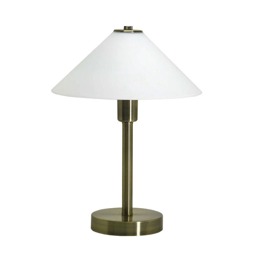 Buy Table Lamps Australia Ohio 1 Light Table Lamp Antique Brass & Opal Matt - OHIO TL AB