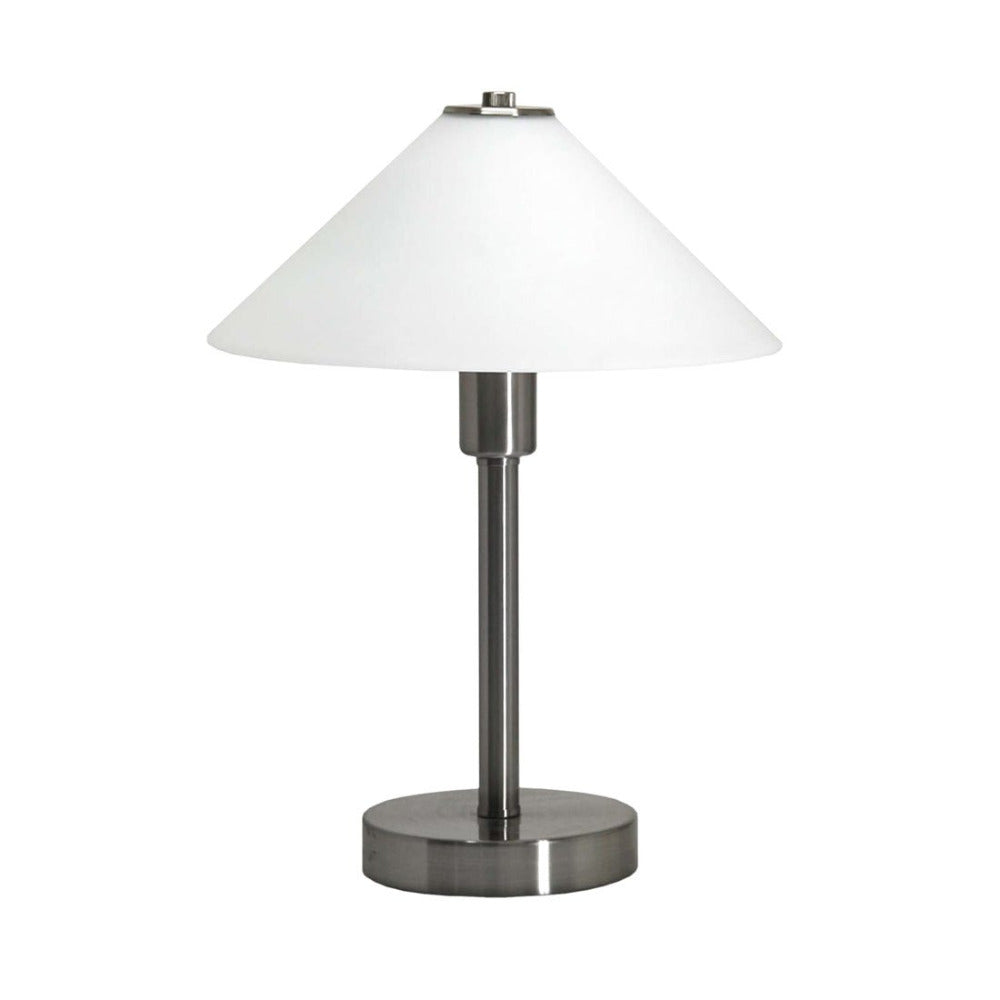 Ohio 1 Light Table Lamp Nickel & Opal Matt - OHIO TL NK