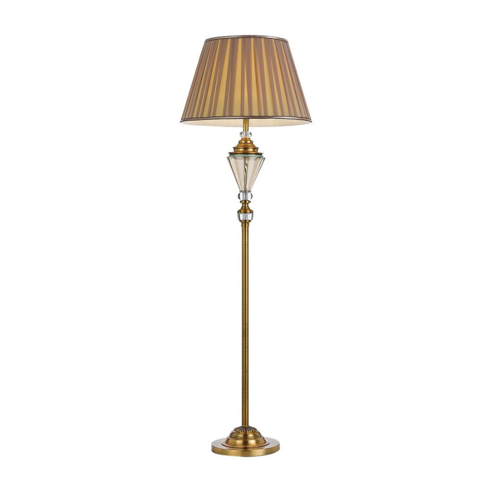 Oxford 1 Light Floor Lamp Antique Gold & Gold - OXFORD FL-AB+GD