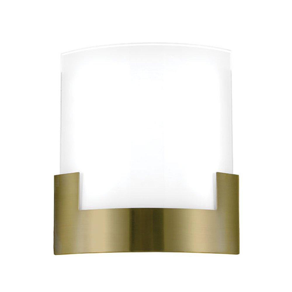 Buy Wall Sconce Australia Solita LED Wall Lamp 12W Dimmable 200mm Tri-Colour Antique Brass, Frost - SOLITA WB20-AB