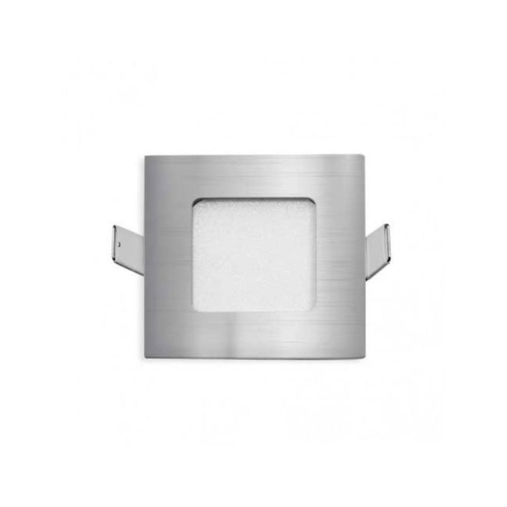 Stow Square LED Downlight 3W 85mm 3000K Silver - STOW SQ-SL.830