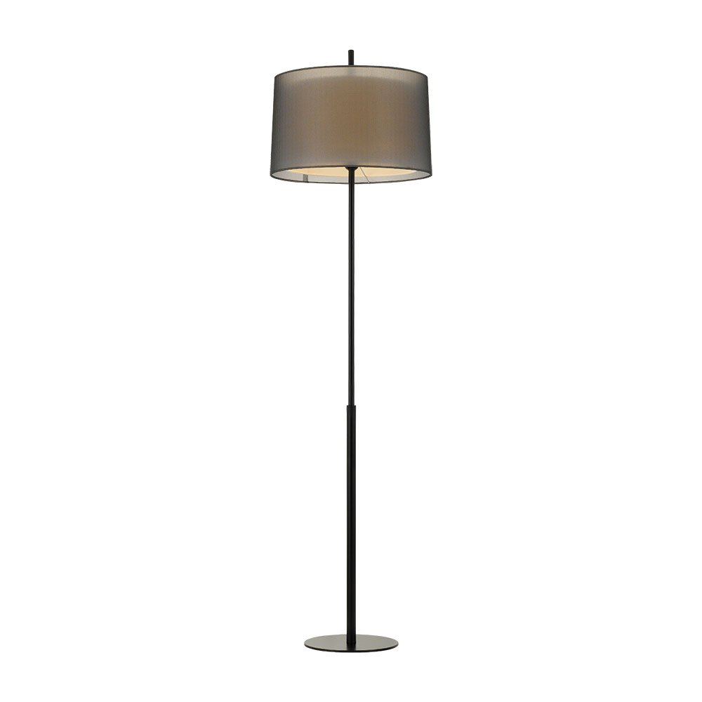 Vale 1 Light Floor Lamp 430mm Black & White - VALE FL-BK