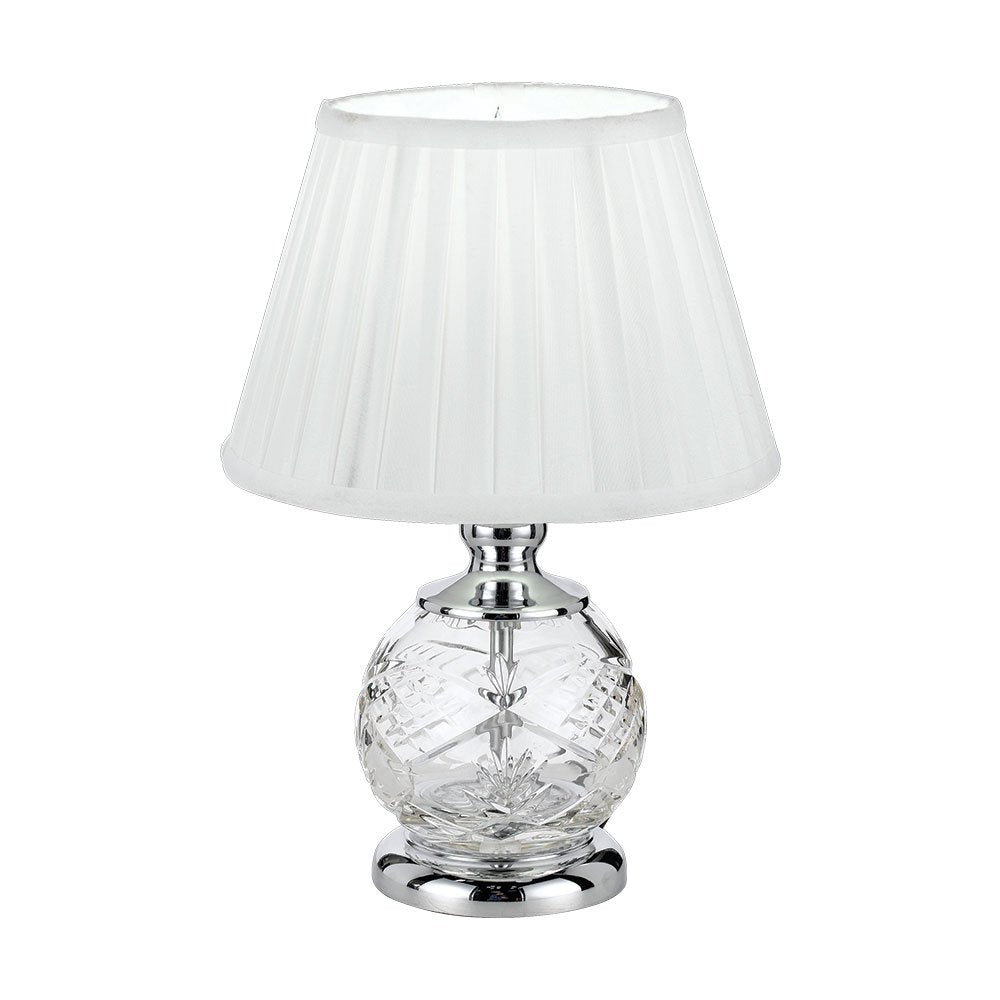 Vivian 1 Light Table Lamp Chrome & White - VIVIAN TL-CH+WH