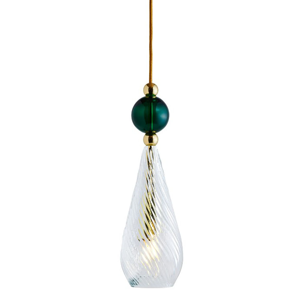 Buy Pendant Lights Australia Smykke Pendant Light W125mm Swirl Clear Glass - LA1011