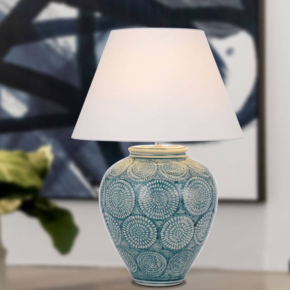 Buy Table Lamps Australia Hannah Table Lamp Ceramic/Blue - HANNAH TL-BLWH
