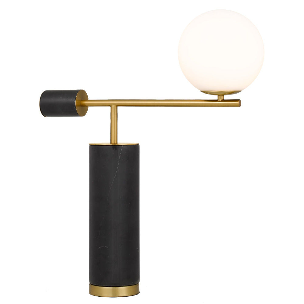 Buy Table Lamps Australia Justina 1 Light Table Lamp Black & Opal Matt - JUSTINA TL-BKOM