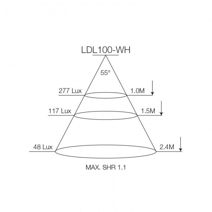 Recessed LED Downlight 8W Chrome Aluminium 3800K - LDL100-CH